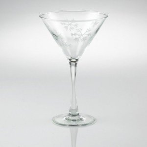 Etched Snowflake Martini Glasses  Set